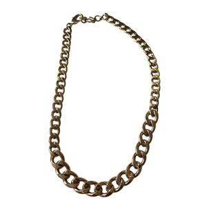 Womens Chunky Cable Chain Necklace Mobwife Elegant Gold Tone Maximalism